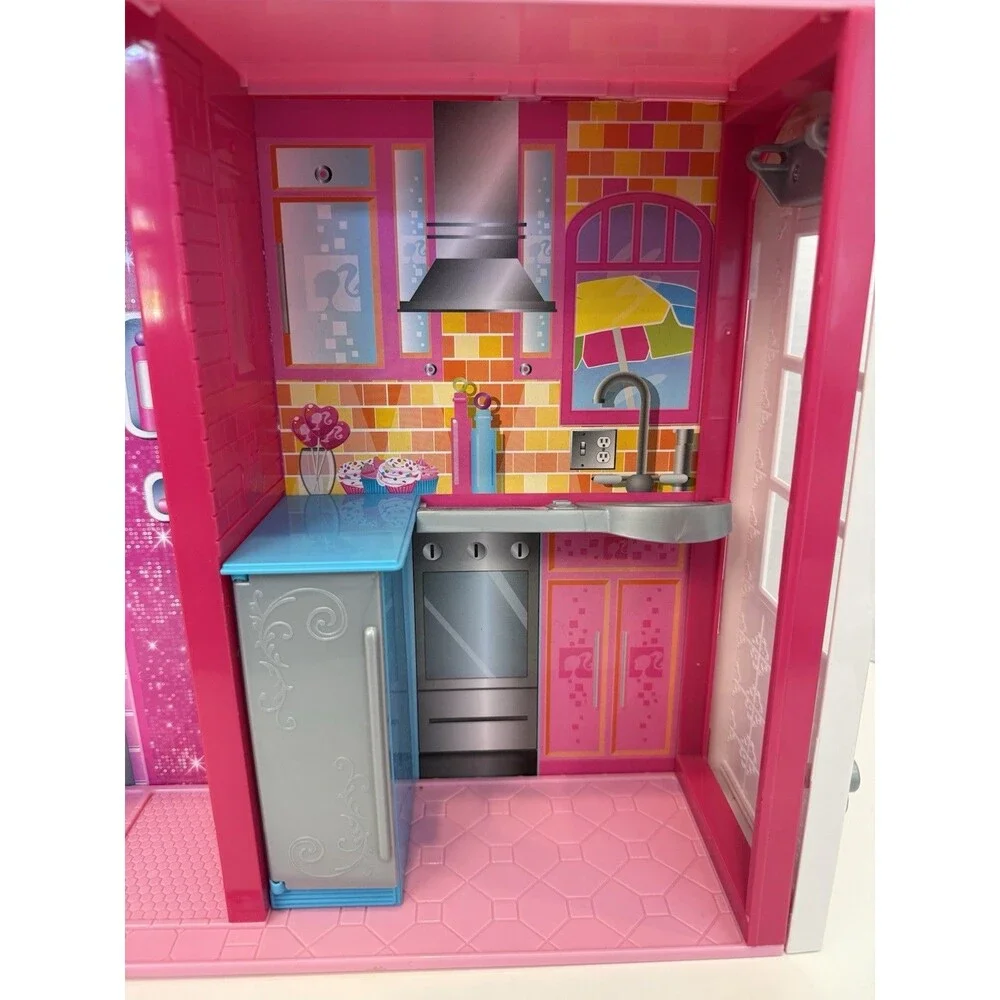 2009 Mattel R4186 Barbie Glam Vacation Beach House Fold Out N'Go INCOMPLETE